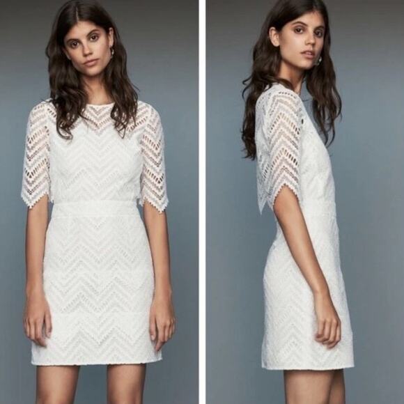 Maje Rosalba White Lace Mini Dress - Picture 1 of 10